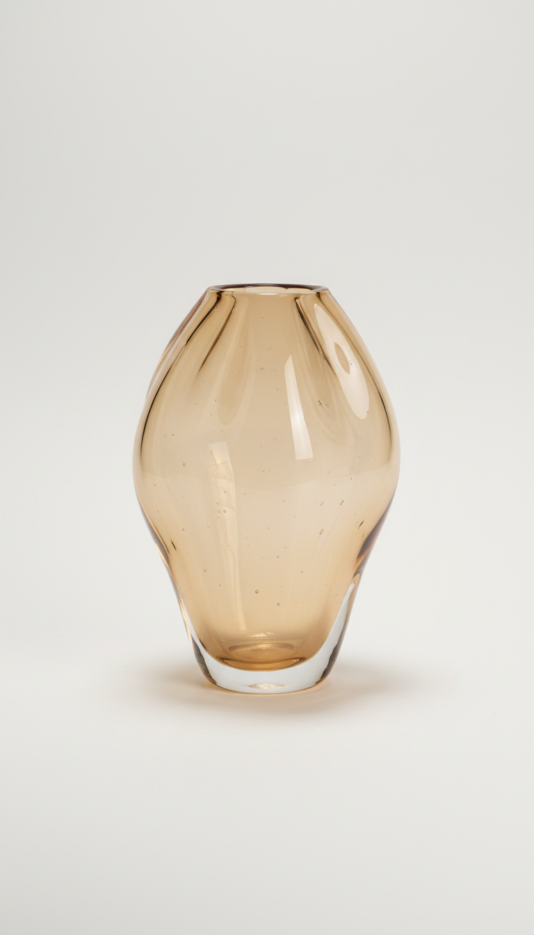 Hand-blown glass vase in Warm Sand