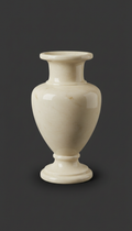 Ivory marble vase with polished finish