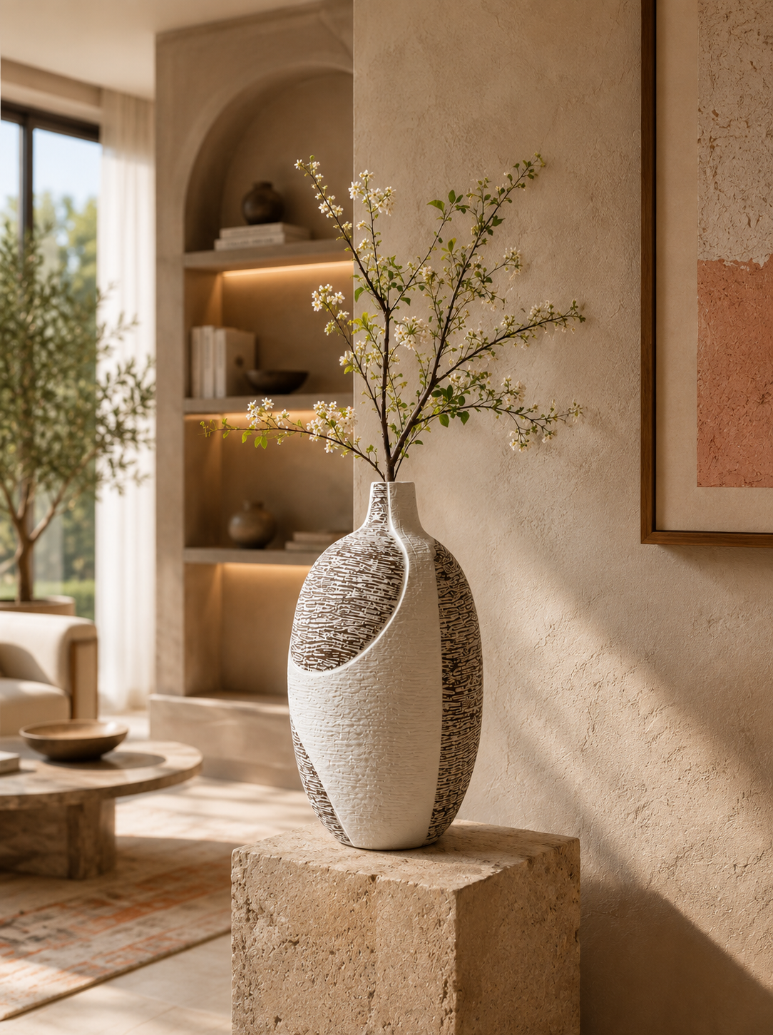 Contour Pattern Ceramic Vases