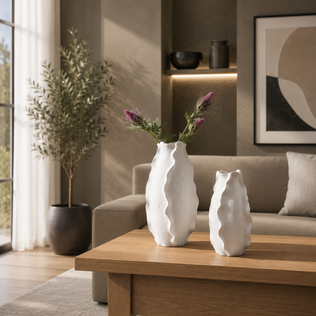 Harmony Stack Contemporary Ceramic Vases - Pair