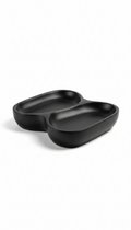 Sculptural wood tray in jet black