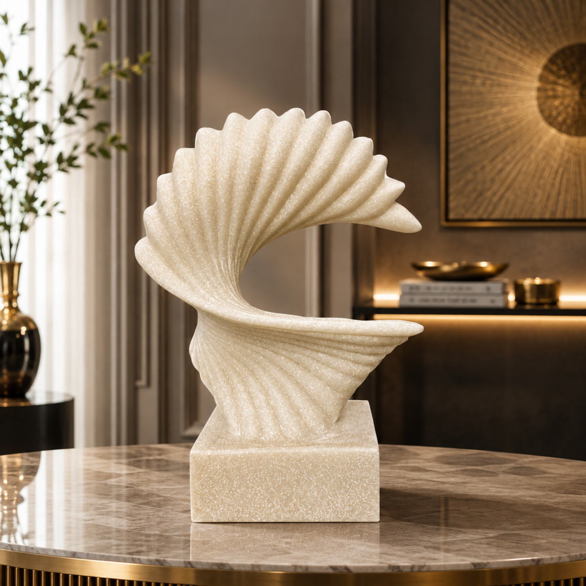 Modern Abstract Swirl Sculpture