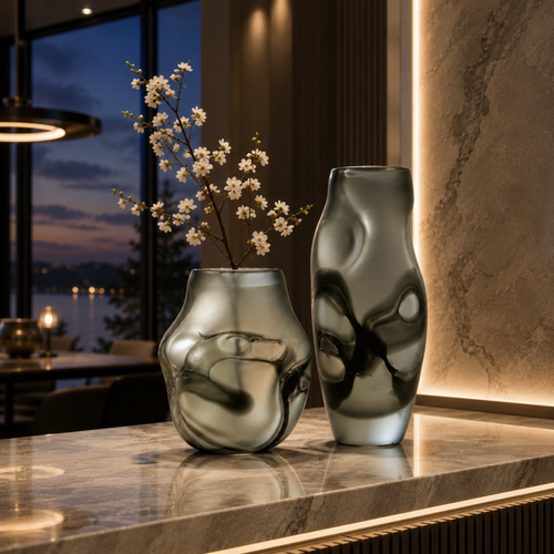 Artisan Smoke Glass Vases