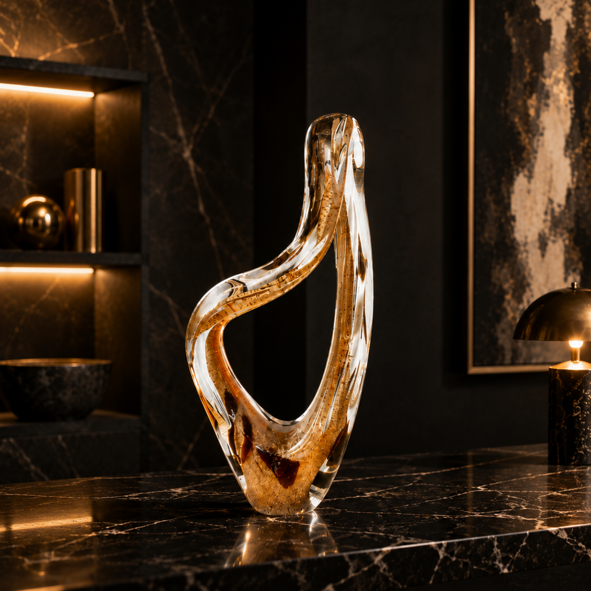 Aurelia Sculptural Art Glass Décor