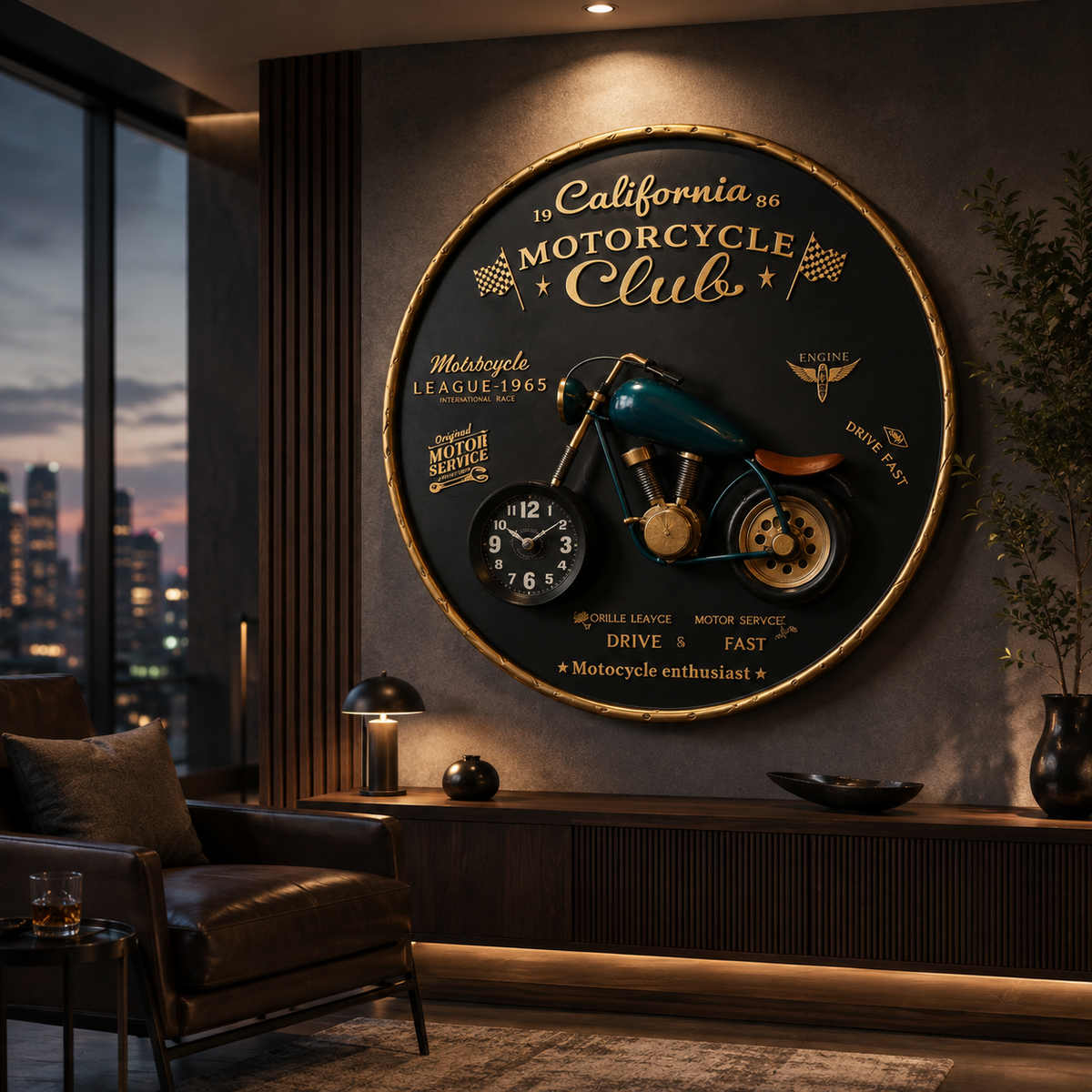 California Motorcycle Wall Clock