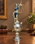 Lady Justice Globe Sculpture – Symbolic Legal Decor
