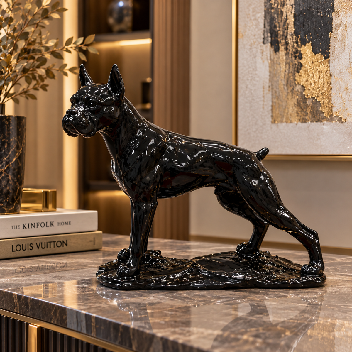 Boxer Dog Sculpture – 9 × 8 Inches