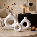 Sculptural Halo Vase Set – 3 Piece Modern Decorative Vases