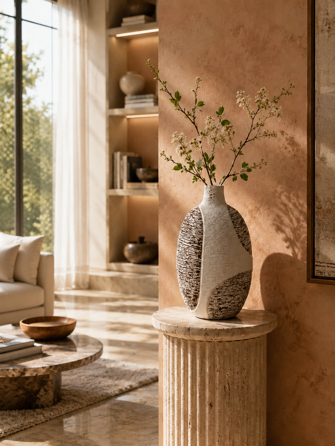 Contour Pattern Ceramic Vases