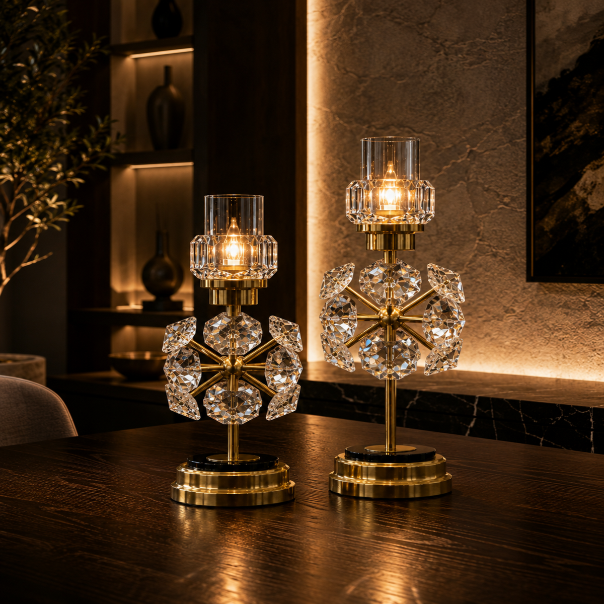 Imperial Crystal Candle Holders - Pair