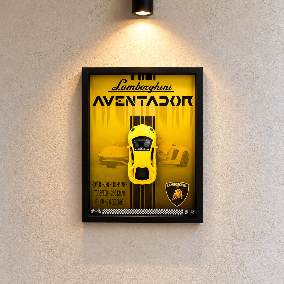 3D Cast Iron Car Wall Frame Collection – 10 × 12 Inches