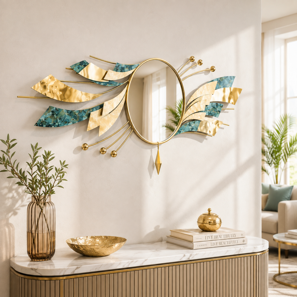 Luxe Gold Statement Wall Mirror