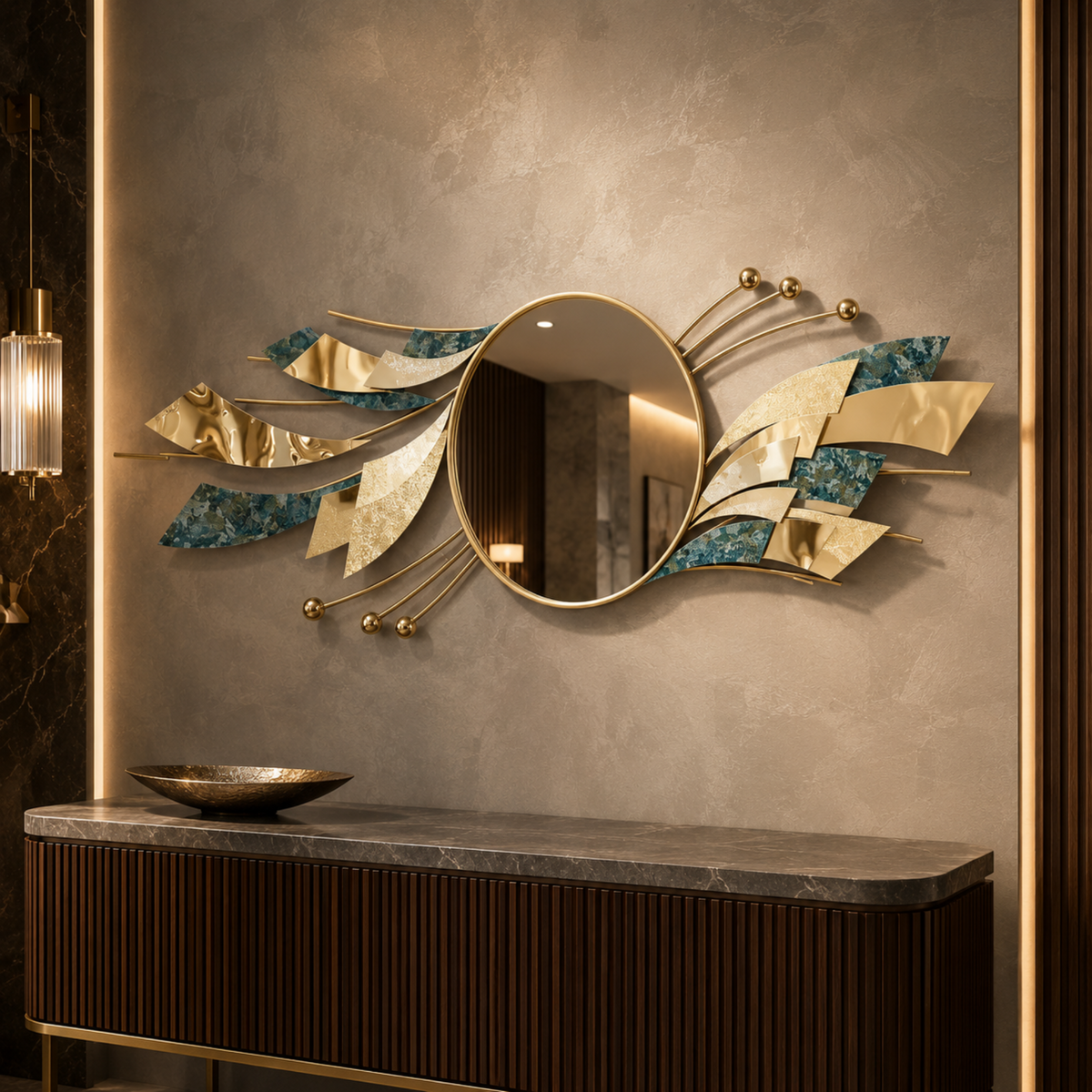 Luxe Gold Statement Wall Mirror