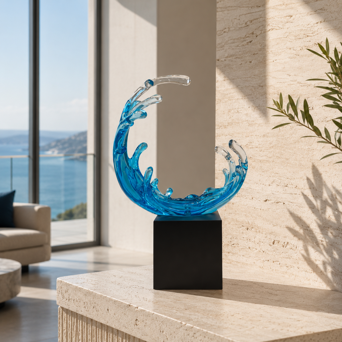 Ocean Crest Crystal Wave Décor