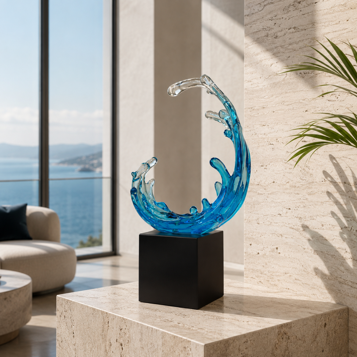 Ocean Crest Crystal Wave Décor