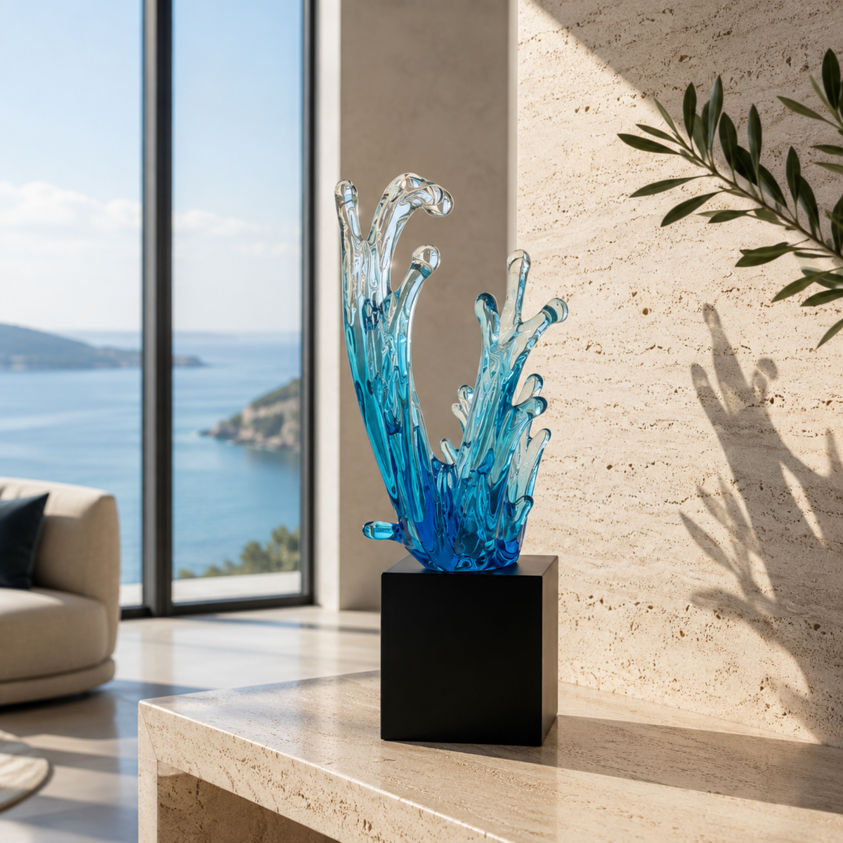 Ocean Crest Crystal Wave Décor