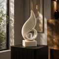 Serene Flow Sculpture with Crystal Sphere