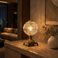 Luxury Crystal Globe Table Lamps — Pair