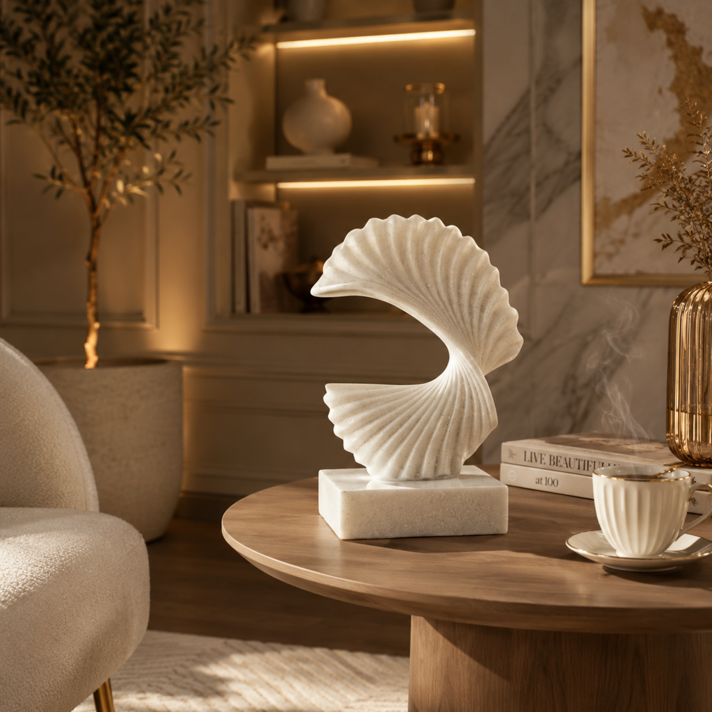 Modern Abstract Swirl Sculpture