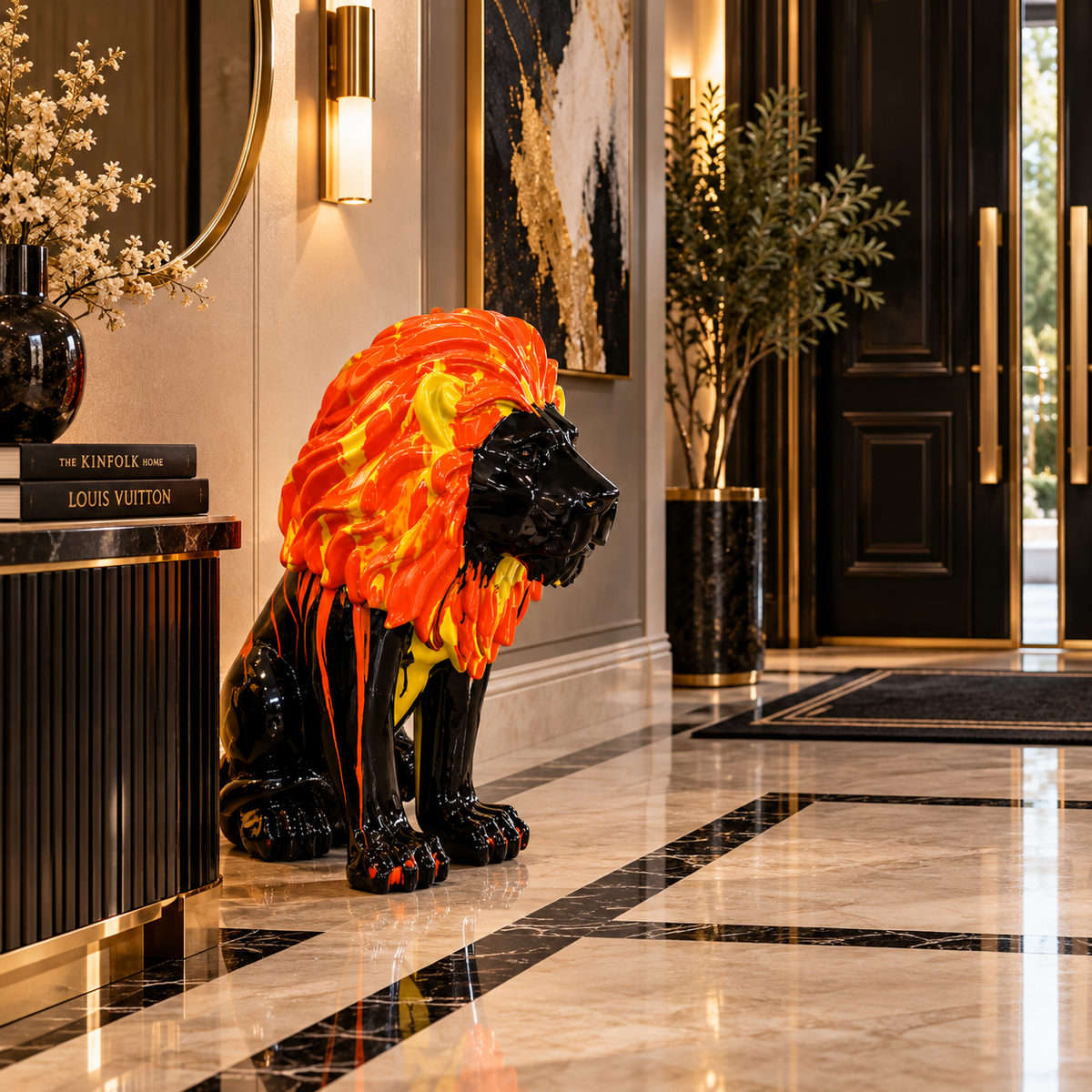 Majestic Lion Statement Sculpture – 24" × 16" | Limited Edition Décor